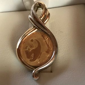 14k Yellow & White Gold Chinese Panda Coin Pendant